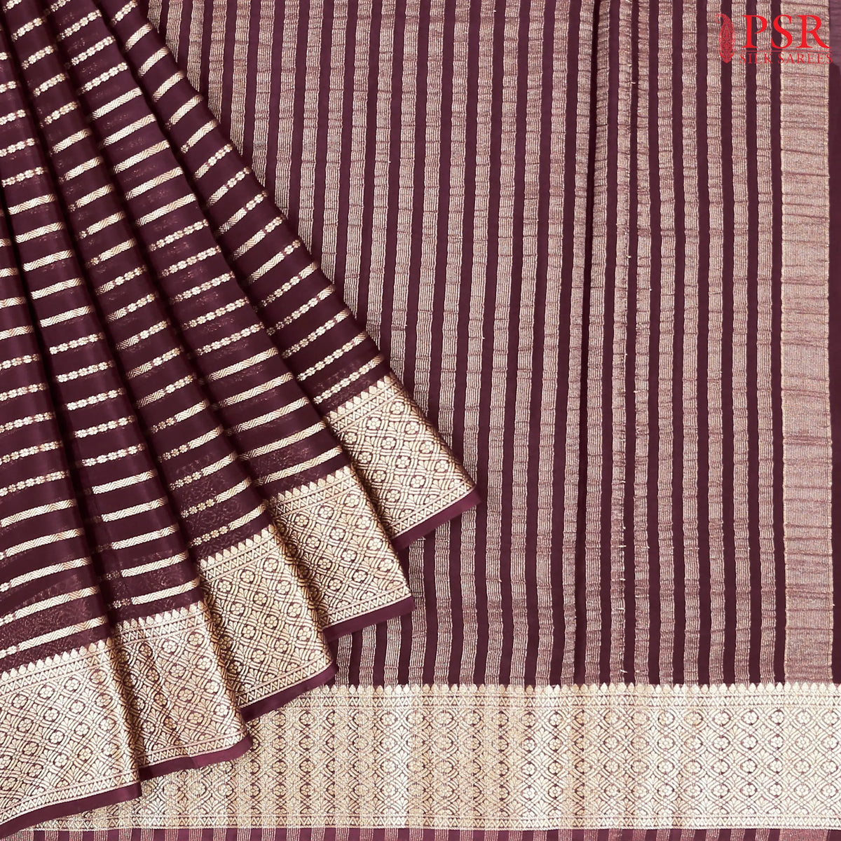 Burgundy Semi Binny Silk Saree