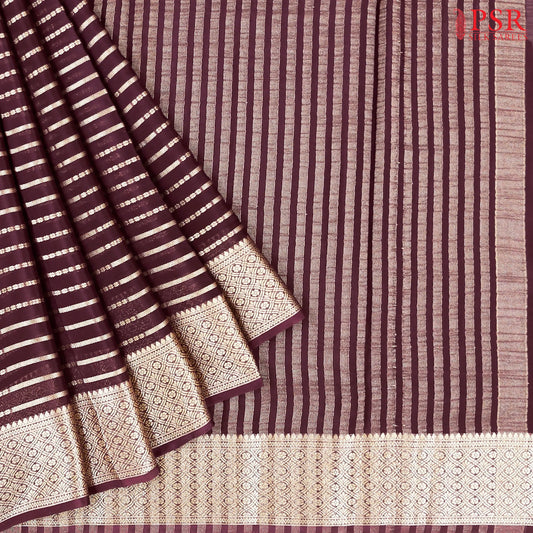 Burgundy Semi Binny Silk Saree