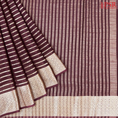 Burgundy Semi Binny Silk Saree