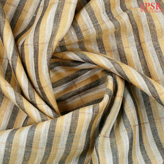 Tri Color Brown Linen Saree