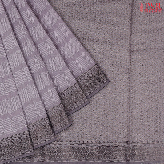 Amethyst Smoke Semi Banaras Saree