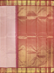 Beige & Pink Kanchipuram Silk Saree