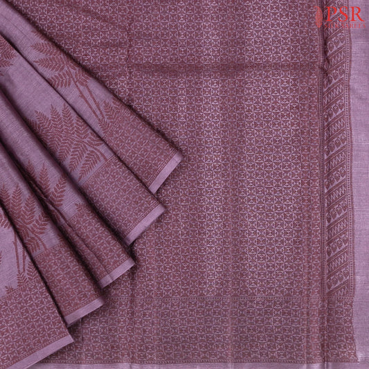 Viola Purple Banaras Tussar Silk Saree