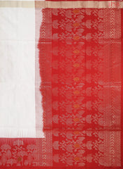 Floral White Soft Silk Saree