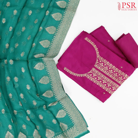 Magenta Silk Cotton Dress Material