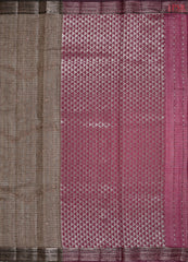 Dark Taupe Semi Dupion Saree