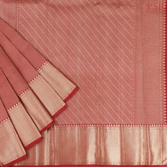 Crimson Kanchipuram Jacquard Silk Saree