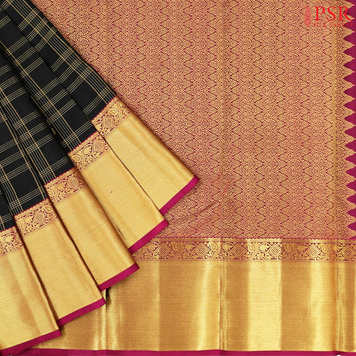 Black Fancy Kanchipuram Silk Saree