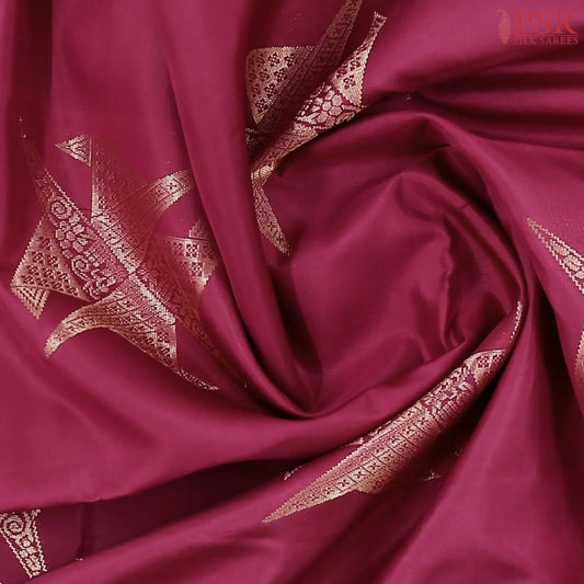 Dark Rouge Pink Soft Silk Saree