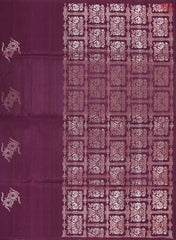 Dark Magenta Purple Jute Soft Silk Saree