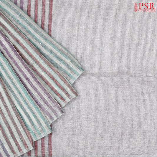 White Linen Saree