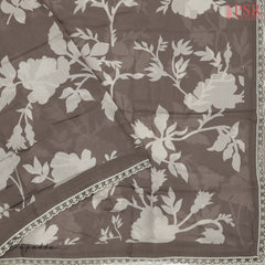 Beaver Brown Semi Crepe Dress Material