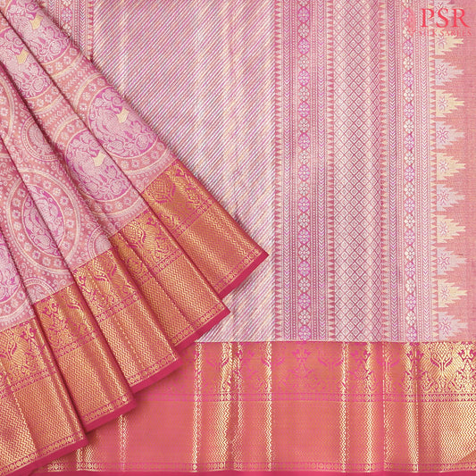 Pink Bridal Kanchipuram Tissue Silk Saree
