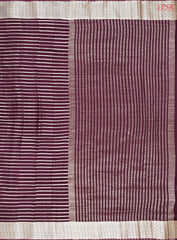 Burgundy Semi Binny Silk Saree