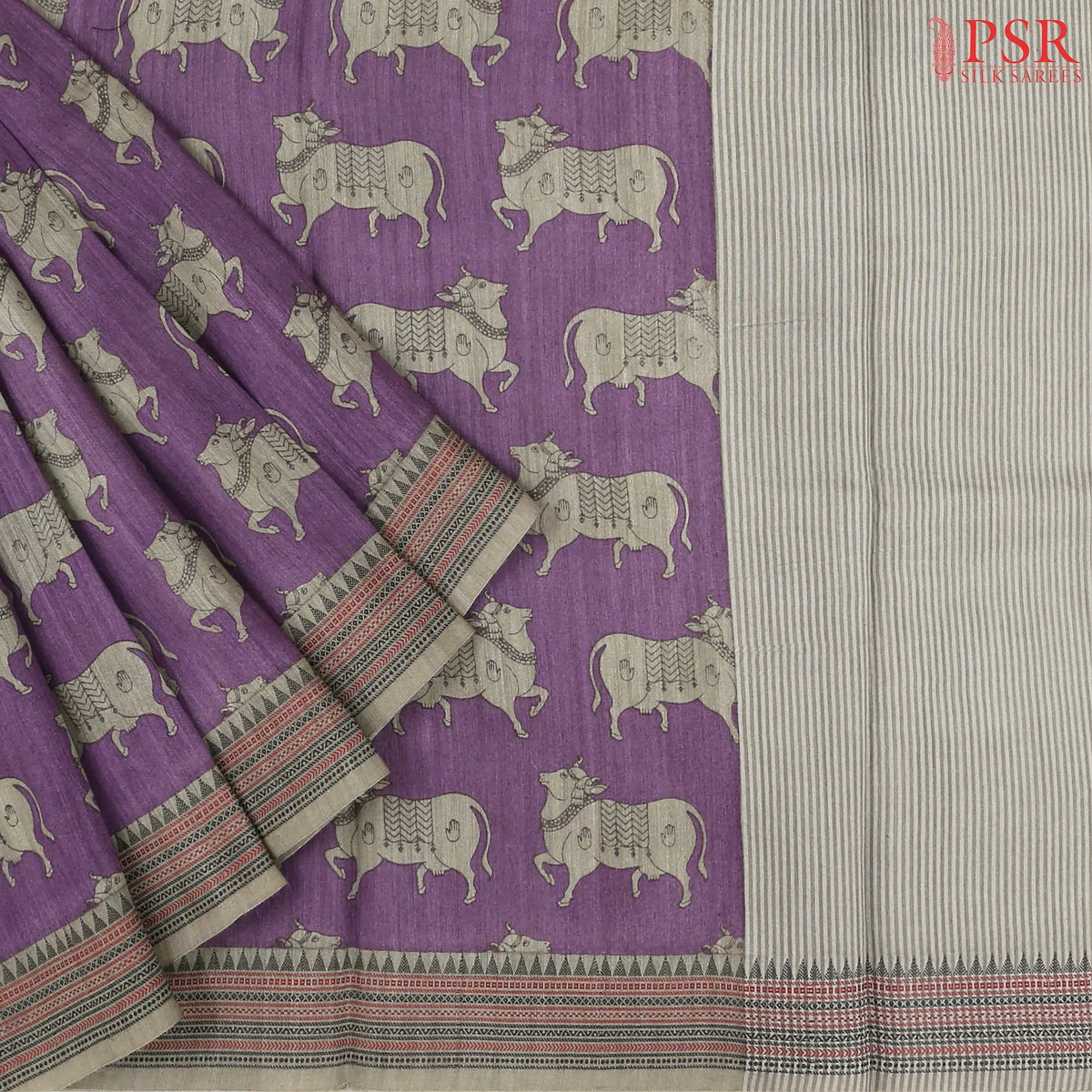 Dark Lavender Munga Silk Saree