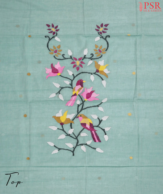 Aqua Mist Byloom Cotton Dress Material