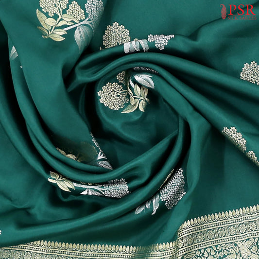 Dark Green Mysore Silk Saree