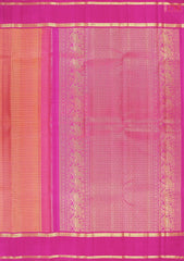 Coral Orange Kanchipuram Silk Saree