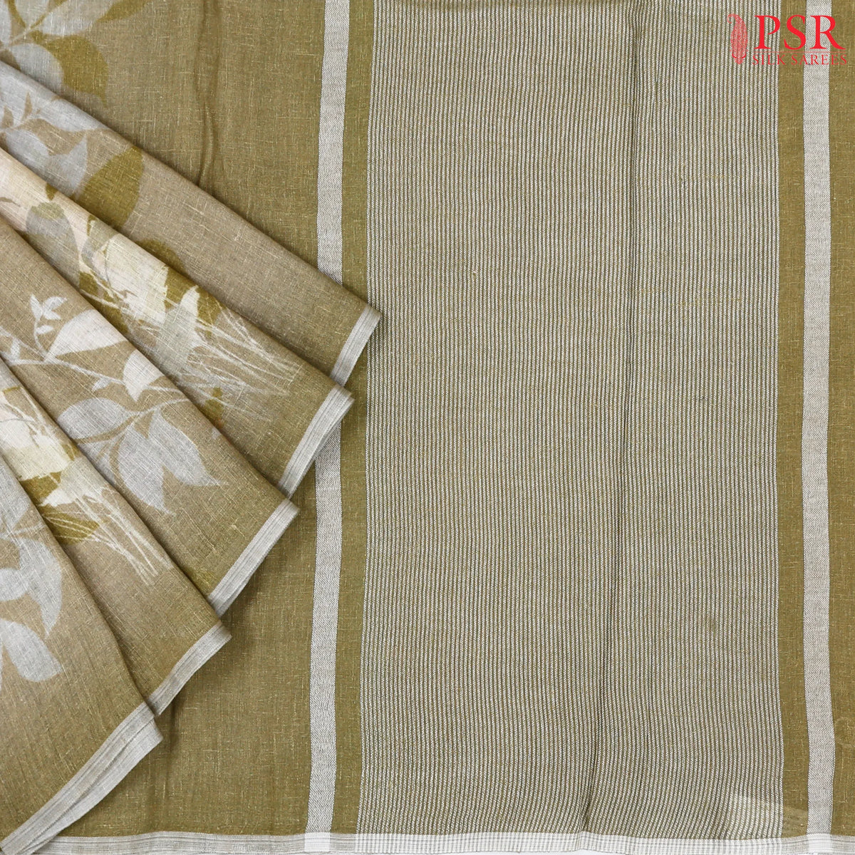 Greige Linen Saree