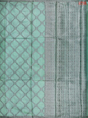 Dusty Teal Banaras Tussar Silk Saree
