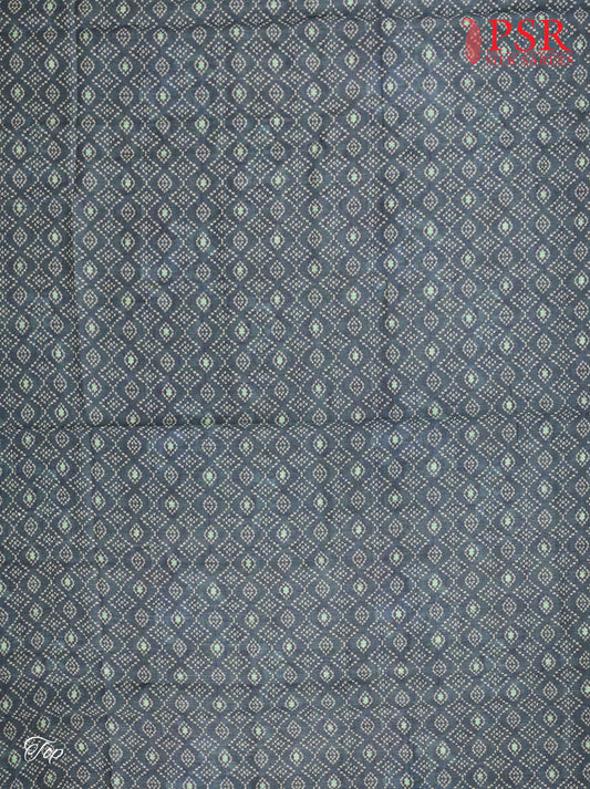 Dark Teal Tussar Silk Dress Material