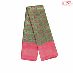 Greyish Green Kanchipuram Jacquard Silk Saree