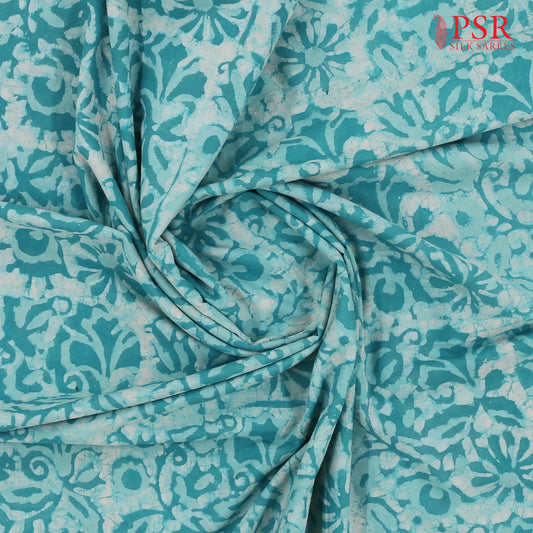 Turquoise Blue Dabu Print Running Material