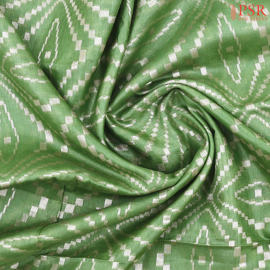 Bud Green Banaras Tussar Silk Saree