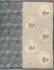 Dark Harbour Grey Silk Cotton Saree