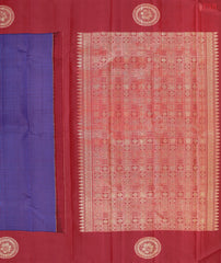 Dark Purple Blue Kanchipuram Silk Saree