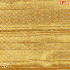 Golden Blue Kanchipuram Jacquard Tissue Silk Saree