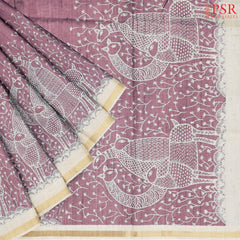 Onion Pink Semi Tussar Saree