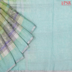 Tiffany Blue Linen Saree