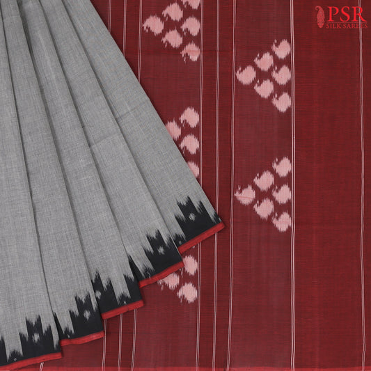 Grey Ikkat Cotton Saree