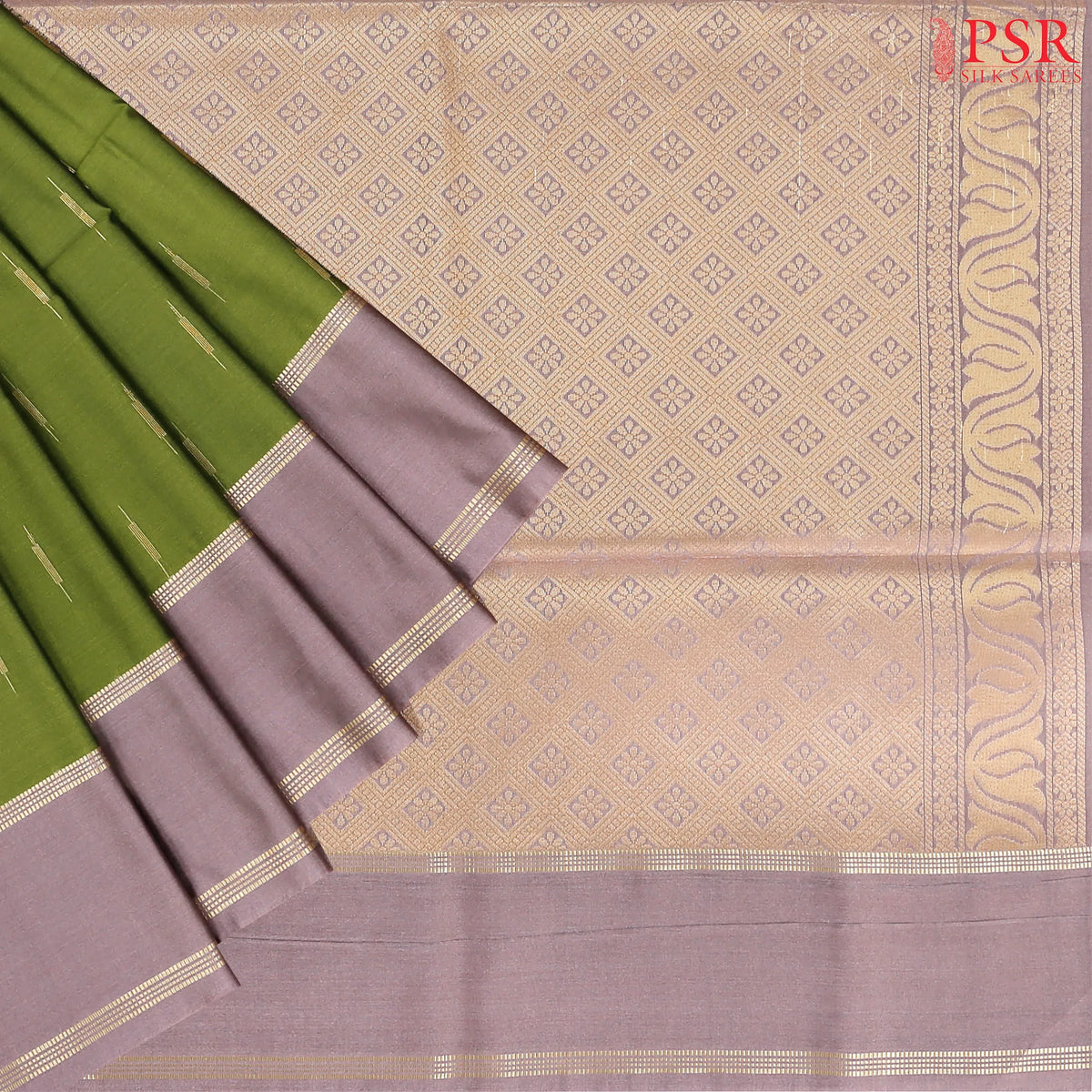 Olive Green Soft Art Silk Saree