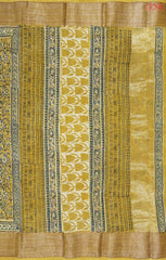 Olive Yellow Jaipur Cotton Printed Saree