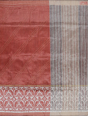 Chinese Maroon Semi Tussar Saree