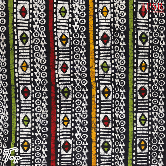 Black Batique Cotton Dress Material