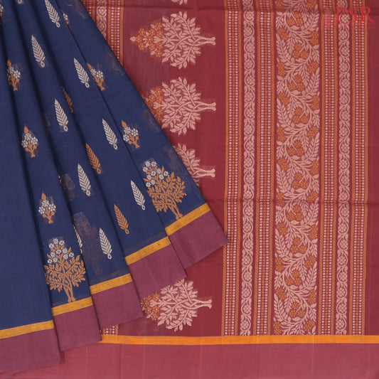 Dark Blue Kovai Cotton Saree