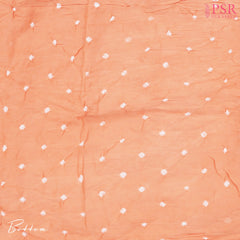 Light Cantaloupe Orange Bandhini Dress Material