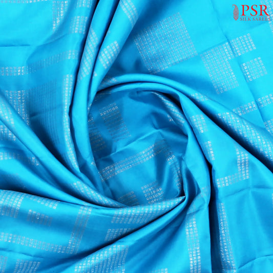 Deep Sky Blue Soft Silk Saree