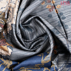 Steel Grey Kadhi Tussar Silk Saree