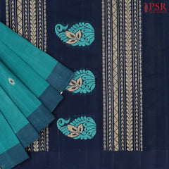 Teal Blue Kanchi Cotton Saree