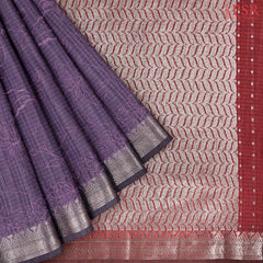 Affair Purple Semi Tussar Embroidery Saree