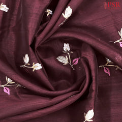 Dark Maroon Kosa Embroidery Saree
