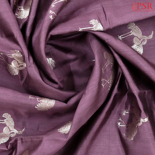 Dark Vintage Mauve Chiniya Silk Saree