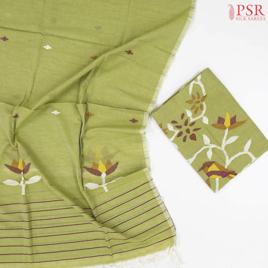 Pomelo Green Byloom Cotton Dress Material