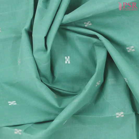 Turquoise Blue Bengal Cotton Saree