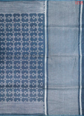 Teal Blue Linen Saree