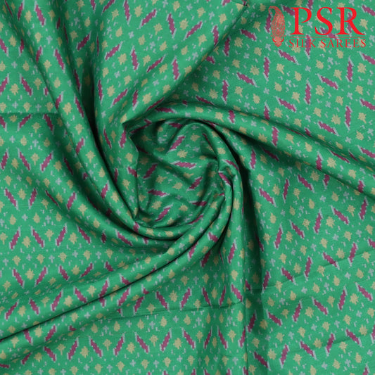 Jade Green Semi Tassar Ikkat Print Running Material